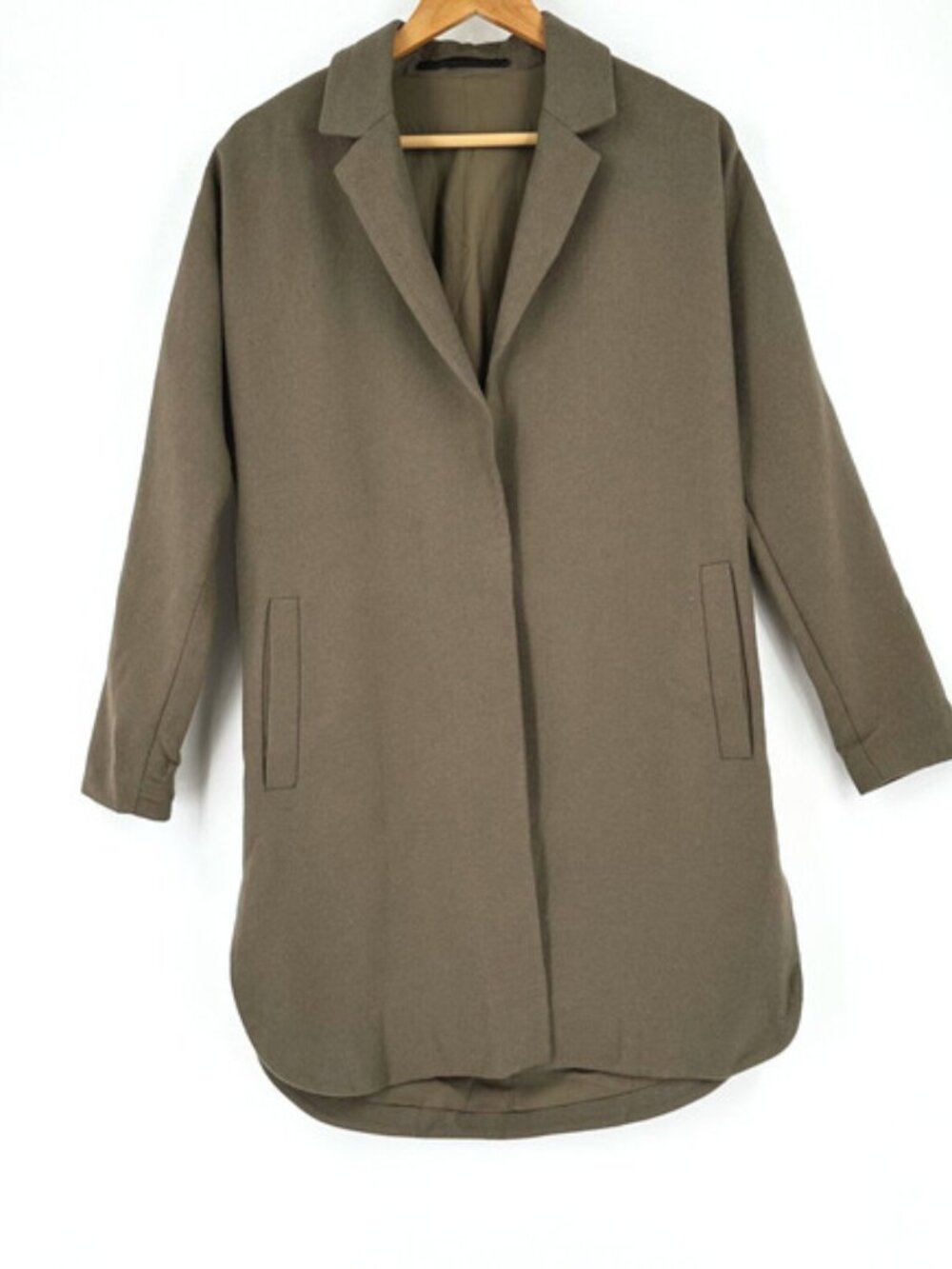 All Saints Womens Wool Vine Coat Small Trench Modern Minimalist Quiet Luxury